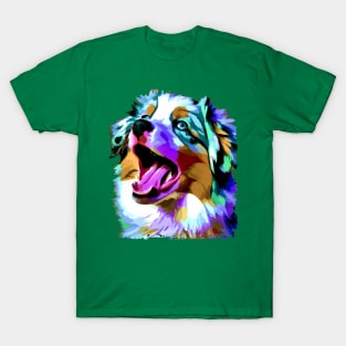 Miniature American Shepherd Pop Art - Dog Lover Gifts T-Shirt